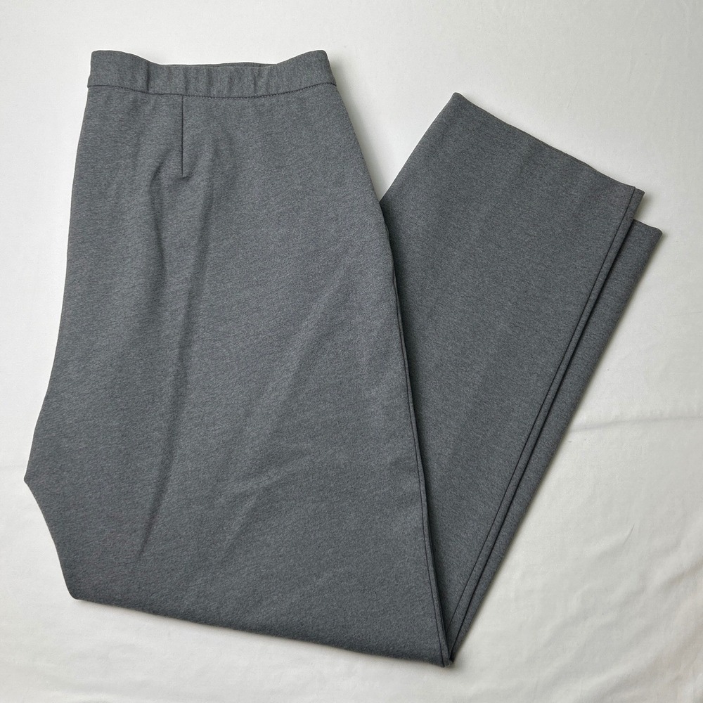 Talbots Women Plus Pintuck Straight Leg Stretch Dress Pants Size 18W Gray Office